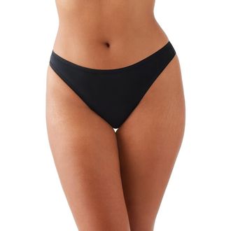 Wacoal Understated Stretch Cotton Thong in Black at Nordstrom, Size X-Large