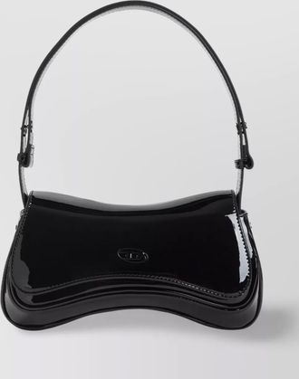 Diesel adjustable asymmetric glossy shoulder bag