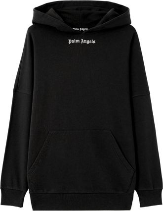 Palm Angels Black Classic Logo Over Cotton Hoodie