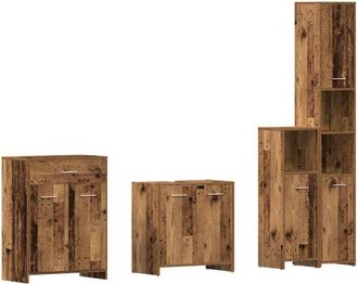 vidaXL Vidaxl - Juego de muebles de baño 4 piezas madera ingeniería envejecida