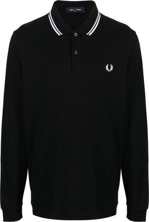Fred Perry logo-embroidered cotton polo shirt - men - Cotton - L - Black