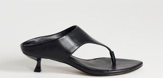 Topshop Nancy - Sandali con tacco medio e infradito neri-Nero
