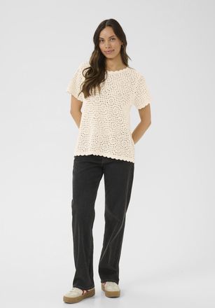 Cream Blouse met korte mouwen CRKip Regular fit beige