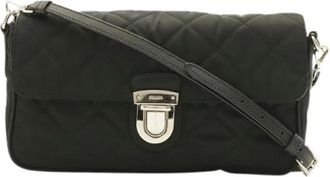 Prada Pre-owned Quilted Nylon Leather 2way Shoulder Bag - Dames - Vintage Schoudertas - Zwart - ONE Size - Nylon - Vintage