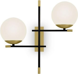Maytoni Maytoni - Modern - Nostalgia Modern Nostalgia 2 Light Matt Gold Wall Lamp Glass Shade