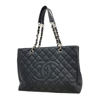 Chanel Black Grained Calfskin Tote Bag (Pre-Owned)