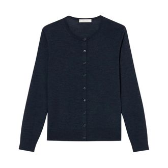 Brooks Brothers Relaxed Diamond Merino Vest - Dames - Vesten - Blauw - L - Wol - Truien & Vesten