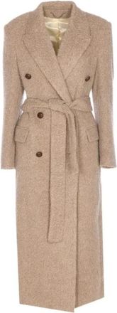 Golden Goose Double-Breasted Jas - Dames - Jas met riem - Beige - M - Jassen