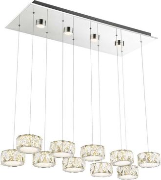 Globo Lighting L&aacute;mpara Colgante - Cromo - Amur - Metal - Gran L&aacute;mpara De Comedor