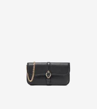 Cole Haan Womens Alexandria Wallet On A Chain - Black
