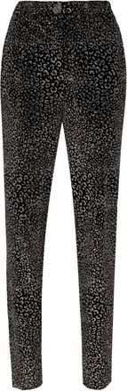 Genny animalier velvet trousers - women - Polyester/Elastane/Polyester - 42 - Black