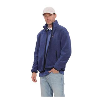 Tommy Jeans Heren Truien & Vesten Tjm Rlx Badge Zip-thru Teddy Ext - Heren - Fleece jassen - Blauw - XL - Fitness