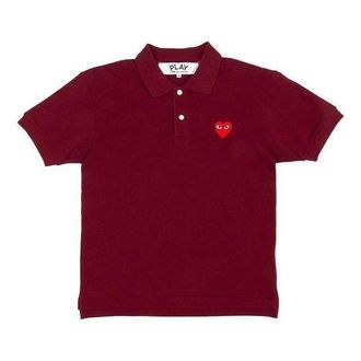 Comme Des Gar&ccedil;ons Polo Red Emblem Burgundy AZ-T006-051-3
