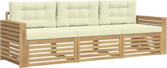 vidaXL Conjunto De Sof&aacute;s De Exterior 3 Uds. Blanco Y Crema Vidaxl