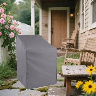 No Brand Funda Para Silla De Jard&iacute;n, Funda Para Silla Apilable, Funda Protectora Para Sillas Apilables, Impermeable, Resistente Al Fr&iacute;o, Con Protecci&oacute;n Uv, Par