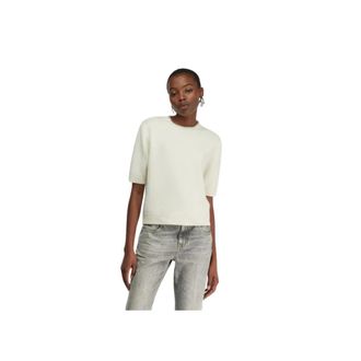 Semicouture Truien & Vesten, Dames, Wit, L, Wol, Maglia In Misto Cachemire Manica Corta