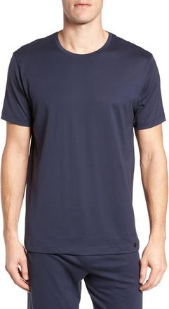 Hanro Night and Day Cotton Crew Neck T-Shirt in Black Iris at Nordstrom, Size X-Large