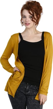 Crazy Girls Womens Long Sleeve Boyfriend Cardigan, Mustard, XXL (UK 20-22)