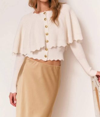 LoveShackFancy Daelyn Cardigan Top In Champagne