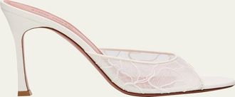 Amina Muaddi Alexa Lace Stiletto Mule Sandals