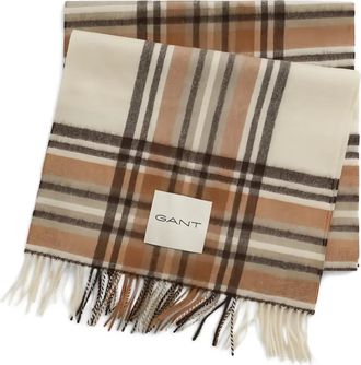 GANT Geruite sjaal - Beige