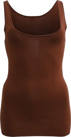 Toteme Knitted Tank Top in Brown Viscose