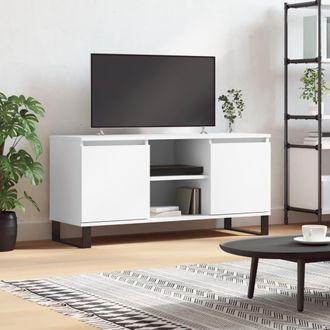 vidaXL Mueble De Tv Madera De Ingenier&iacute;a Blanco 104x35x50 Cm Vidaxl