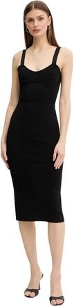 Patrizia Pepe Party Time Mouwloze Midi Jurk - Dames - Casual kleedjes - Zwart - S - Kleedjes