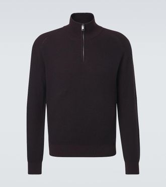 Brioni Cashmere and wool half-zip sweater