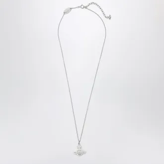 Vivienne Westwood Collana con ciondolo Orb platino con cristalli