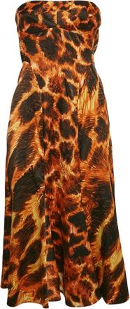 Cavalli satin midi dress - Orange