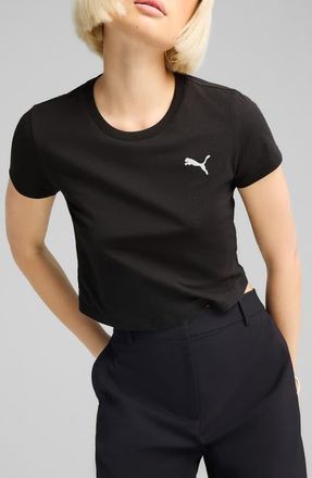 Puma Wardrobe Essential Baby Tee in Puma Black at Nordstrom, Size X-Large