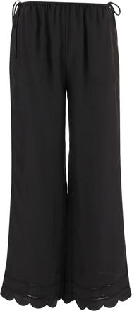 The Garment Wide-Leg Silk Pants With Wavy Hem And Adjustable Waist