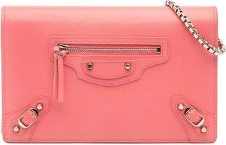 Balenciaga Pre-owned Clutches, female, Pink, Size: ONE SIZE Pre-owned Chain Wallet