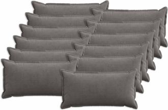 vidaXL Funda De Almohada 12 Uds. Houten Gris Oscuro 40 X 80 Cm Pana Vidaxl