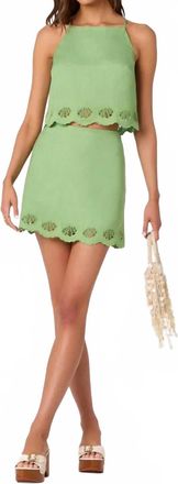 Astr Taniya Shell Mini Skirt In Green