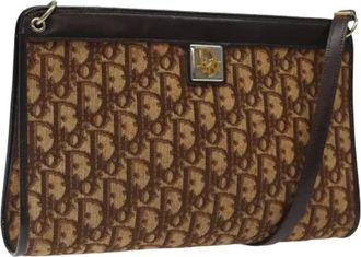 Dior Pre-owned Shoulder Bags, female, Brown, Size: ONE SIZE Pre-owned Vintage Trotter Canvas Shoulder Bag