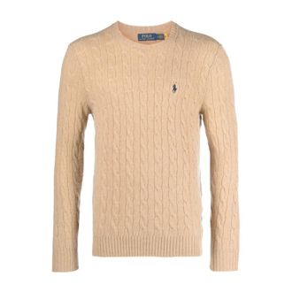 Ralph Lauren Langemouw Ronde Hals Trui - Heren - Ronde hals truien - Beige - L - Truien & Vesten