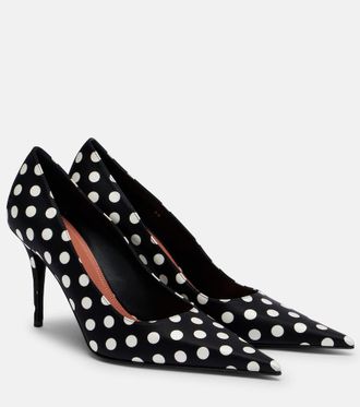 Amina Muaddi Barbara 90 polka-dot satin pumps