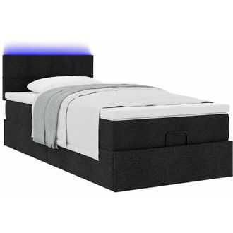 vidaXL Cama Otomana Con Colch&oacute;n Tela Negra 100x200 Cm Vidaxl