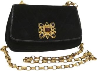 Chanel Borsa a tracolla Pre-owned in camoscio - - Pre-owned - Donna - Nero - ONE SIZE