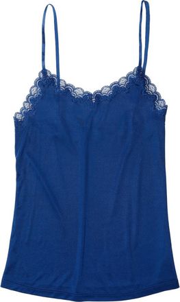 Uwila Warrior Soft Silk Lace Trim Camisole in Estate Blue at Nordstrom, Size 3X-Large