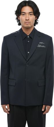 Off-white Blue Notched Lapel Blazer