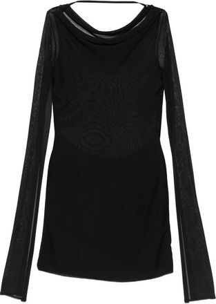Cult Gaia Split-sleeve Cowl-neck Mini Dress