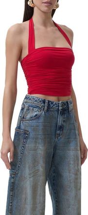 AFRM Aryana Knit Halter Top in Kiss Red at Nordstrom, Size X-Large