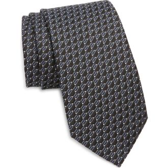 Tom Ford Geo Jacquard Mulberry Silk Tie in Black at Nordstrom