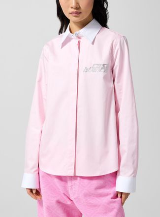 Casablanca Womens Glittering logo poplin shirt