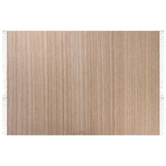 Beliani Alfombra Beige Arena 160 X 230 Cm Pet Reciclado Flecos Interior Exterior Malhia