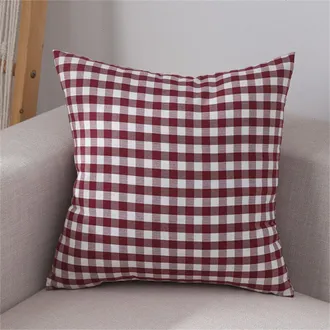 OEM Juego De Dos Fundas De Coj&iacute;n Decorativas Con Estampado De Cuadros Tipo B&uacute;falo, Estilo R&uacute;stico, De Poli&eacute;ster Y Lino, Ideales Para La Decoraci&oacute;n De La S