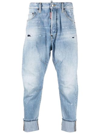 Dsquared2 cropped baggy-fit jeans - men - Polyester/Cotton/Cotton - 42 - Blue